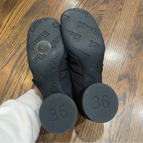 CAMPER Niki Black Recycled PET Puffy Mary Jane Block Heels - Picture 8 of 9